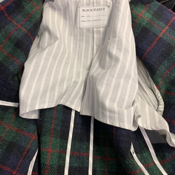 BLACK FLEECE Size 42 Regular Green Blue Red Plaid Wool Notch Lapel Sport Coat - Picture 8 of 9